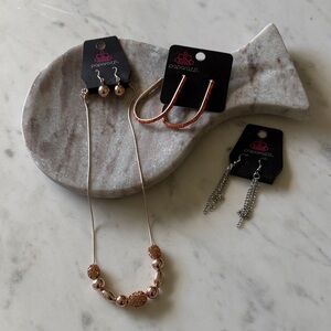Paparazzi Rose Gold and Silver Earring Trio